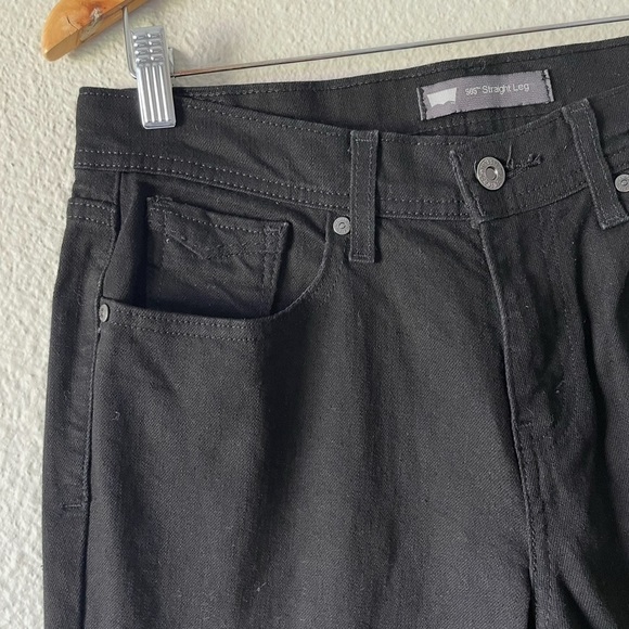 Levi’s 505 Straight Leg Jeans Women’s 8 W29 L34 Black Classic Fit Dark Denim EUC - Picture 5 of 15